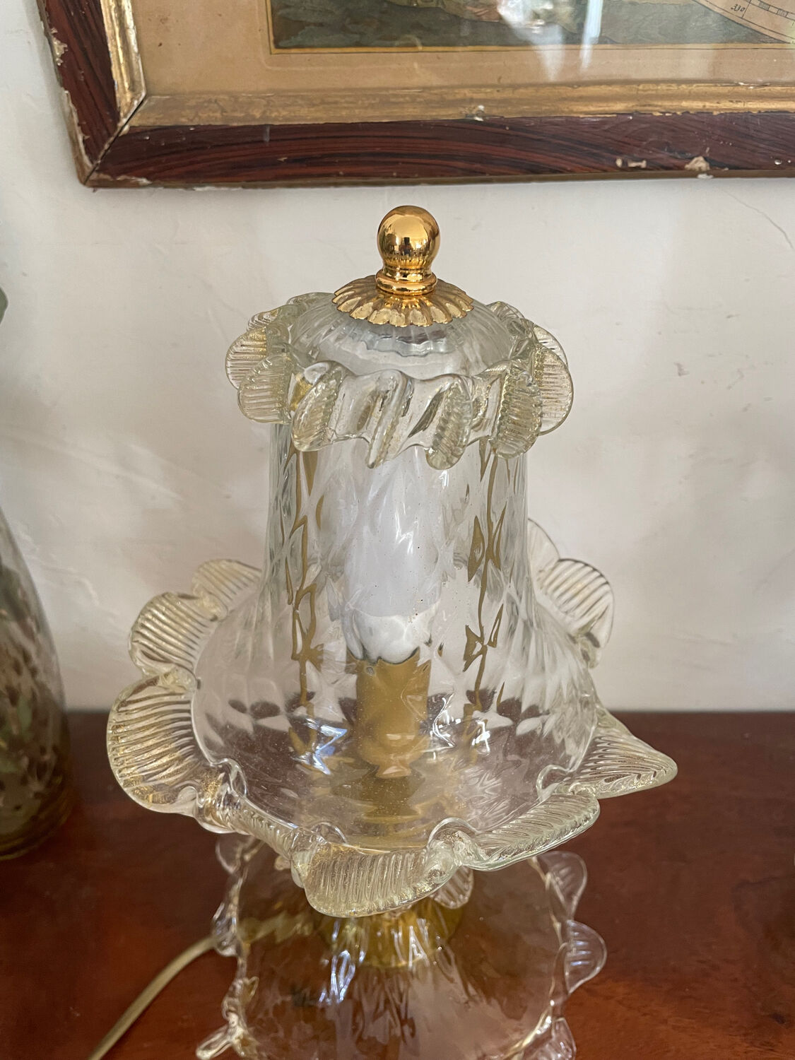 Pair of Murano glass lamps