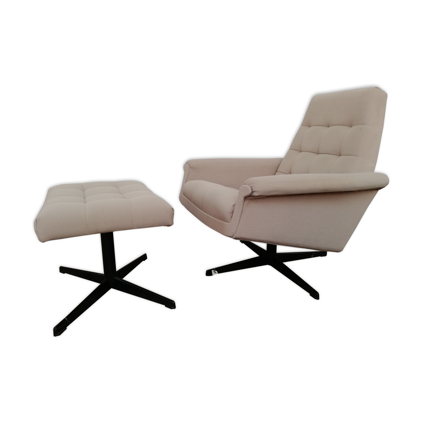 Armchair with Czech footrest, 1960, Munzar and Moravian