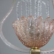 Charming Pink and Transparent Murano Glass Chandelier by Barovier e Toso, 1950s