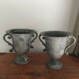 Paire de caches pots en zinc