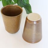 Set de 2 verres en grès, Digoin, vintage