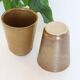 Set of 2 stoneware glasses, Digoin, vintage