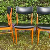 3 Scandinavian teak chairs from the 60s