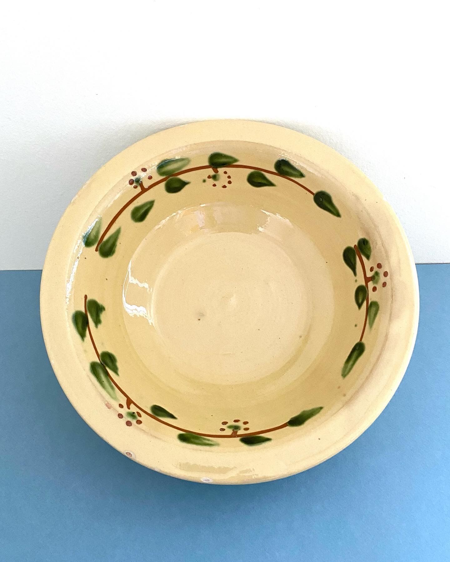 Enamelled terracotta bowl
