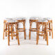 Set of 6 rattan stools