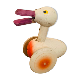 Vintage wooden goose toy