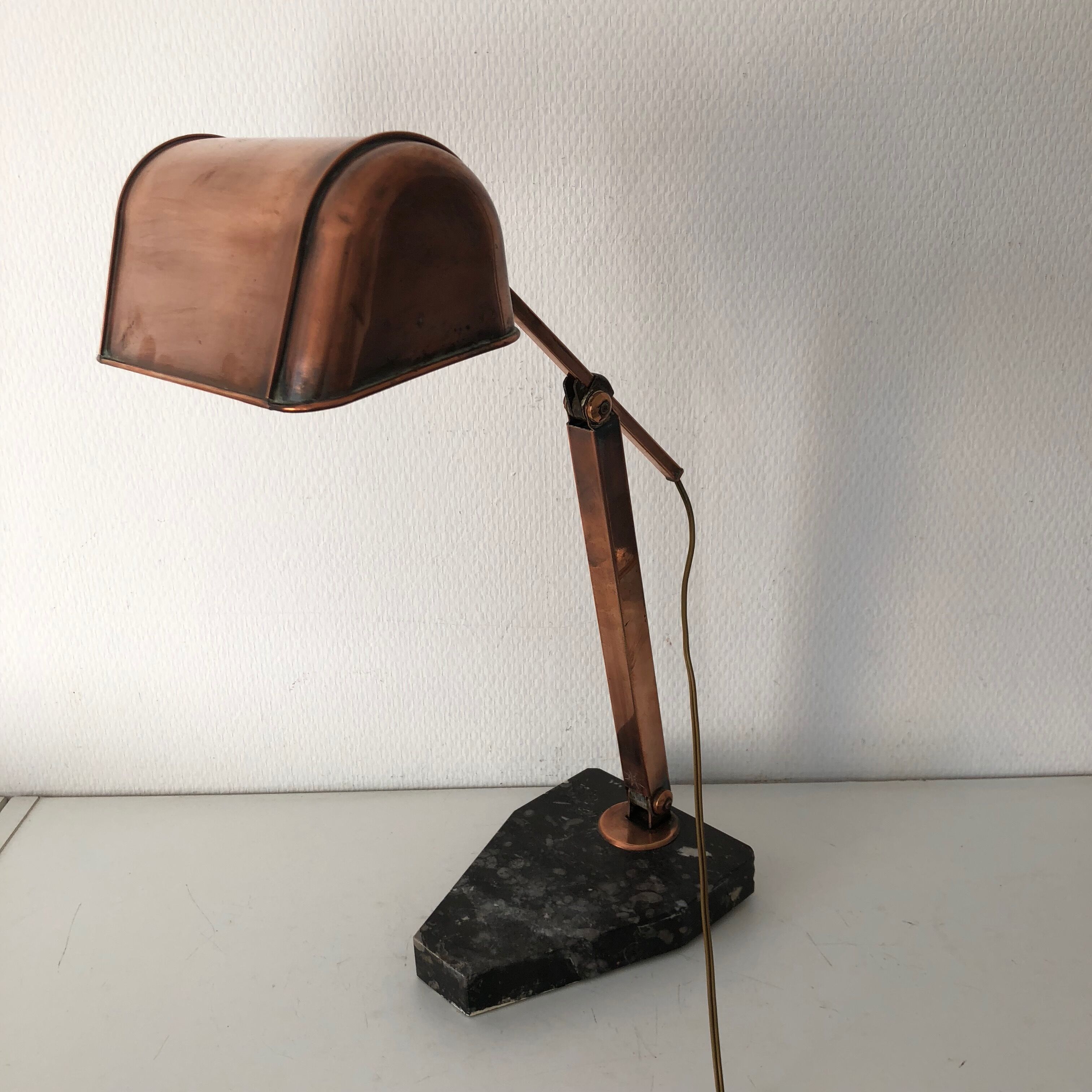 Light fare copper brass marble vintage 1930
