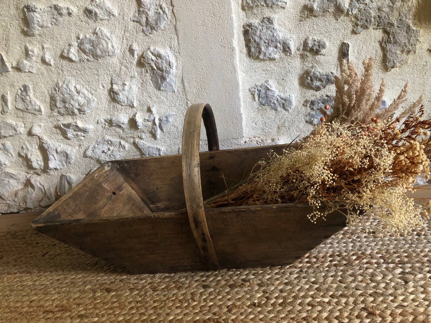 Renovated wooden grape harvest basket
