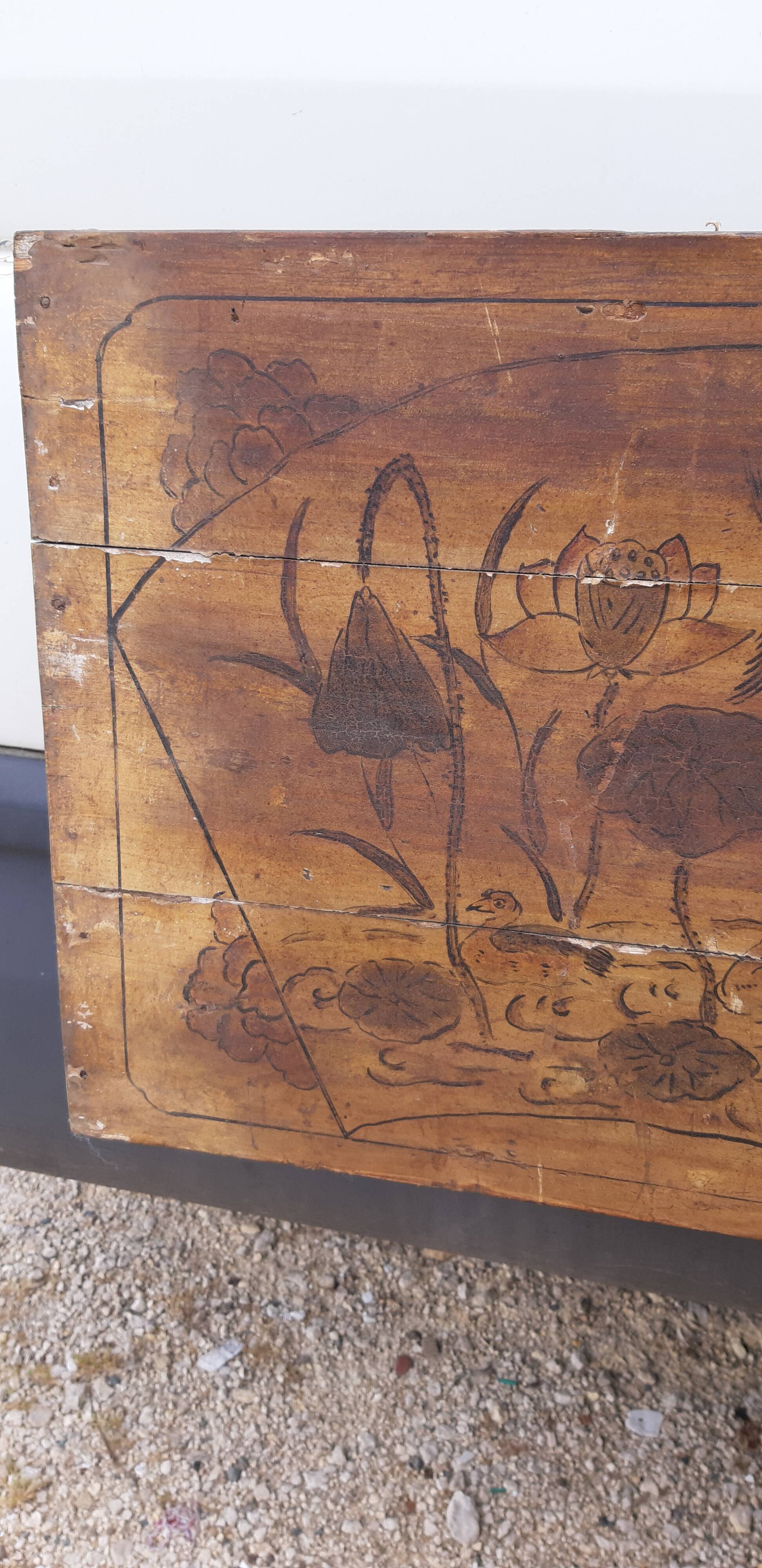 Panel Silkscreened wood China 19th