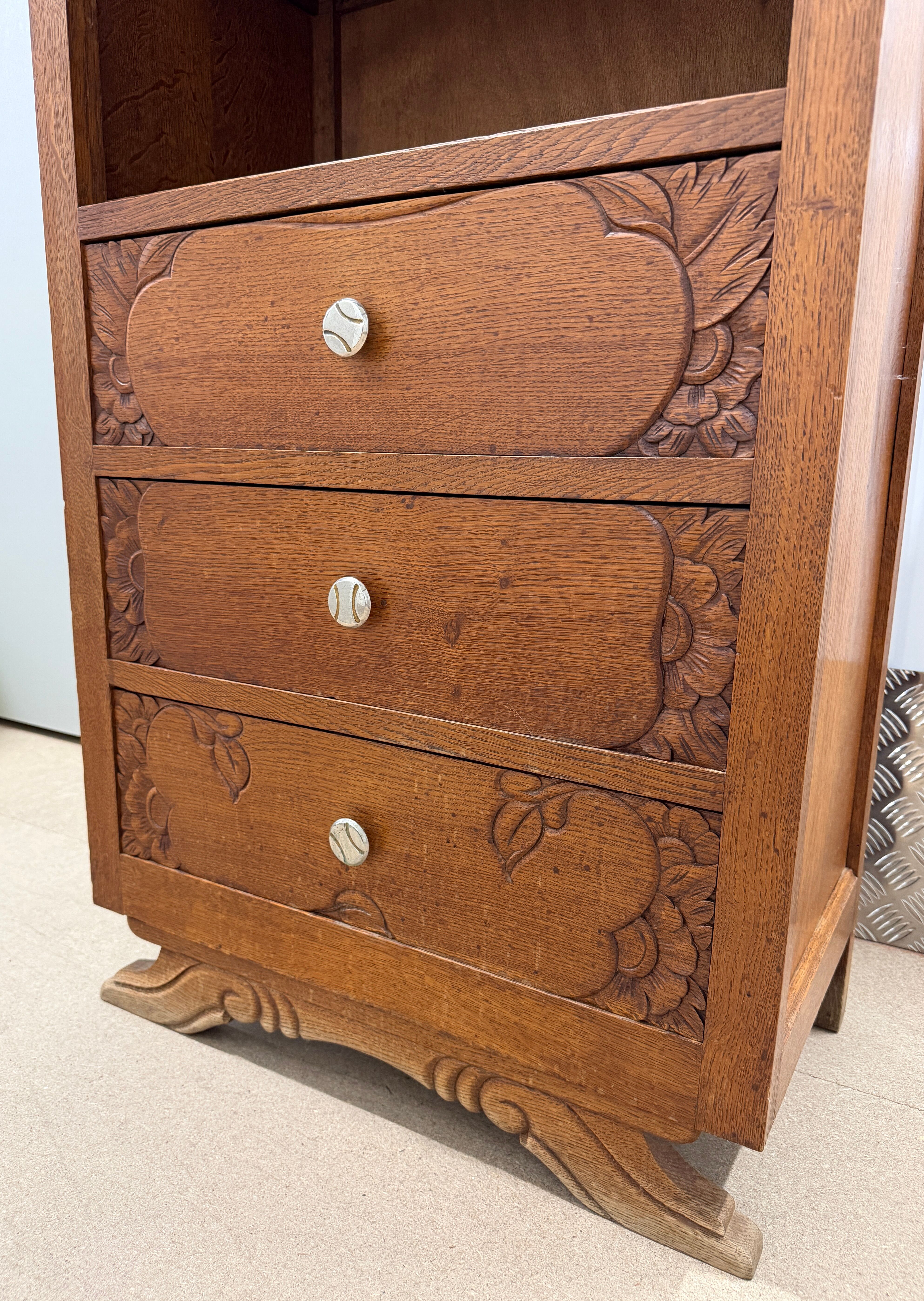Meuble d’appoint ancien Art déco 1930 (type confiturier / chiffonnier)