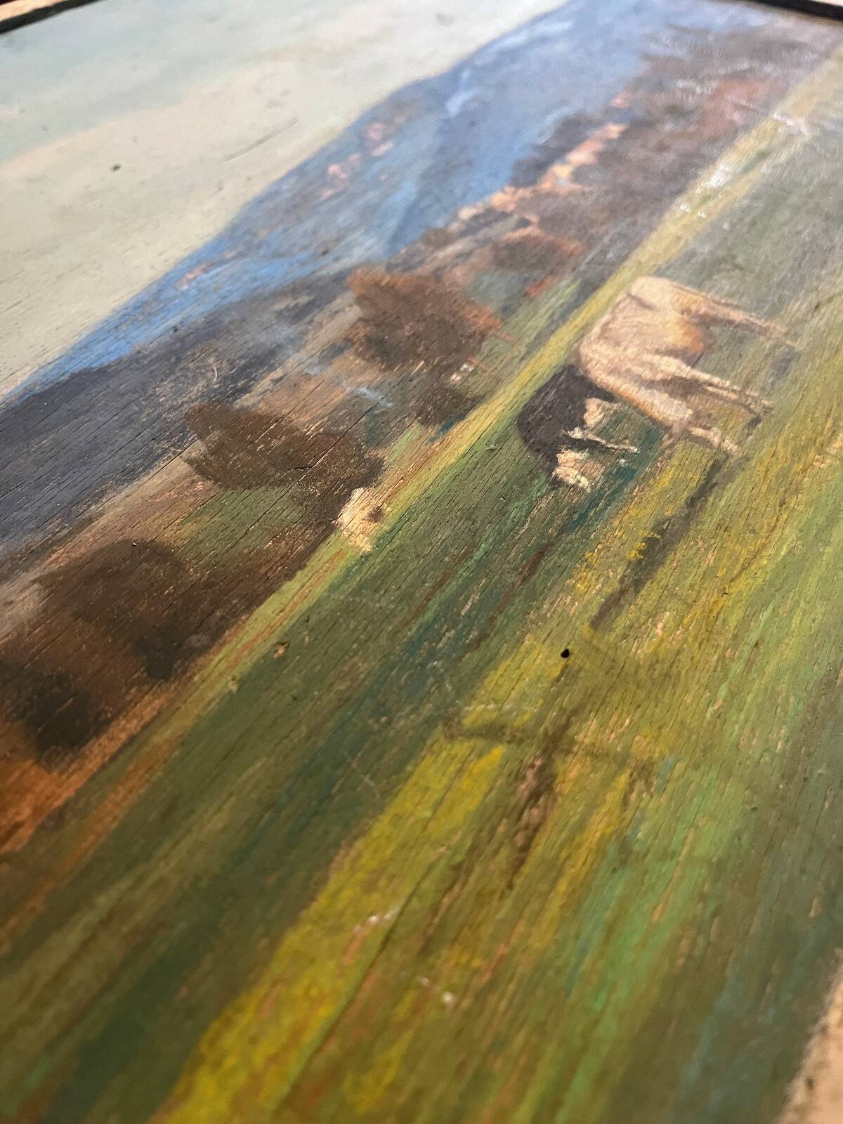 Tableau HSP "Autumn Evening in the Jura" post-impressionist signed