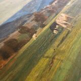 Tableau HSP "Autumn Evening in the Jura" post-impressionist signed