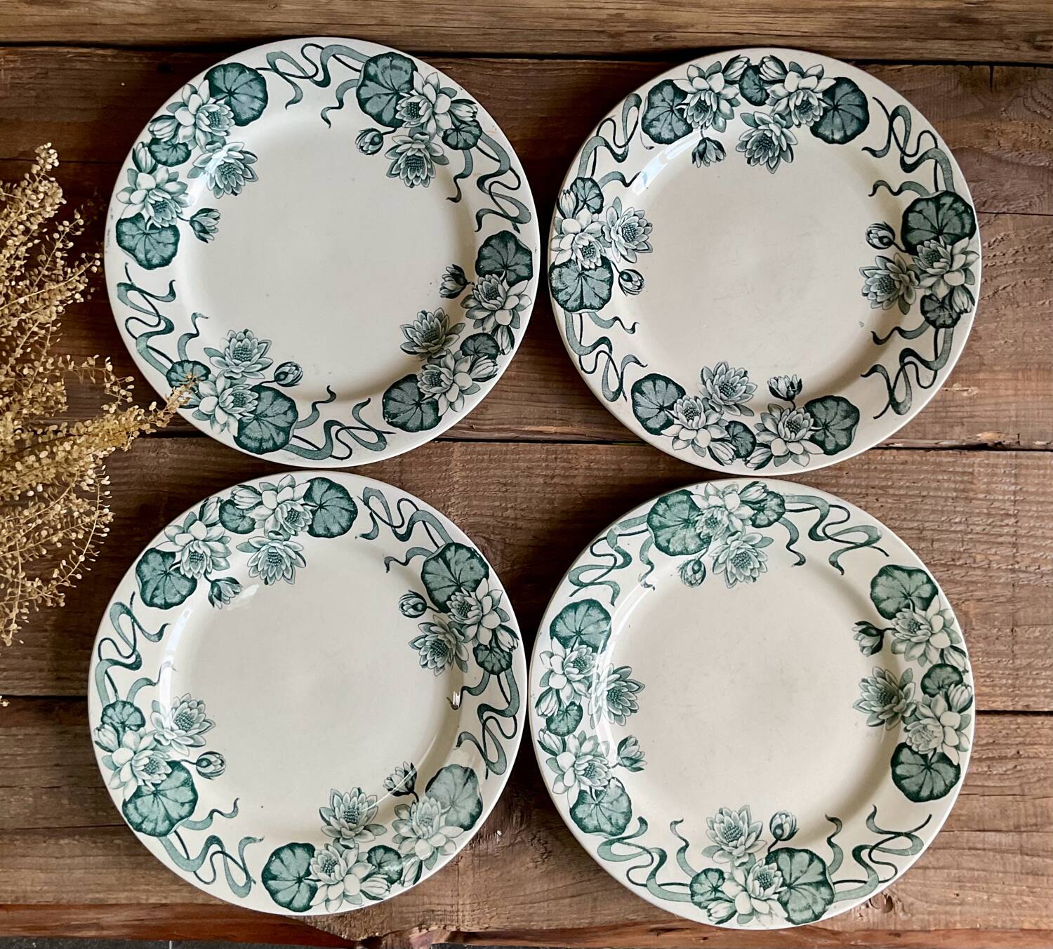 4 Nénuphar plates R & A Salins