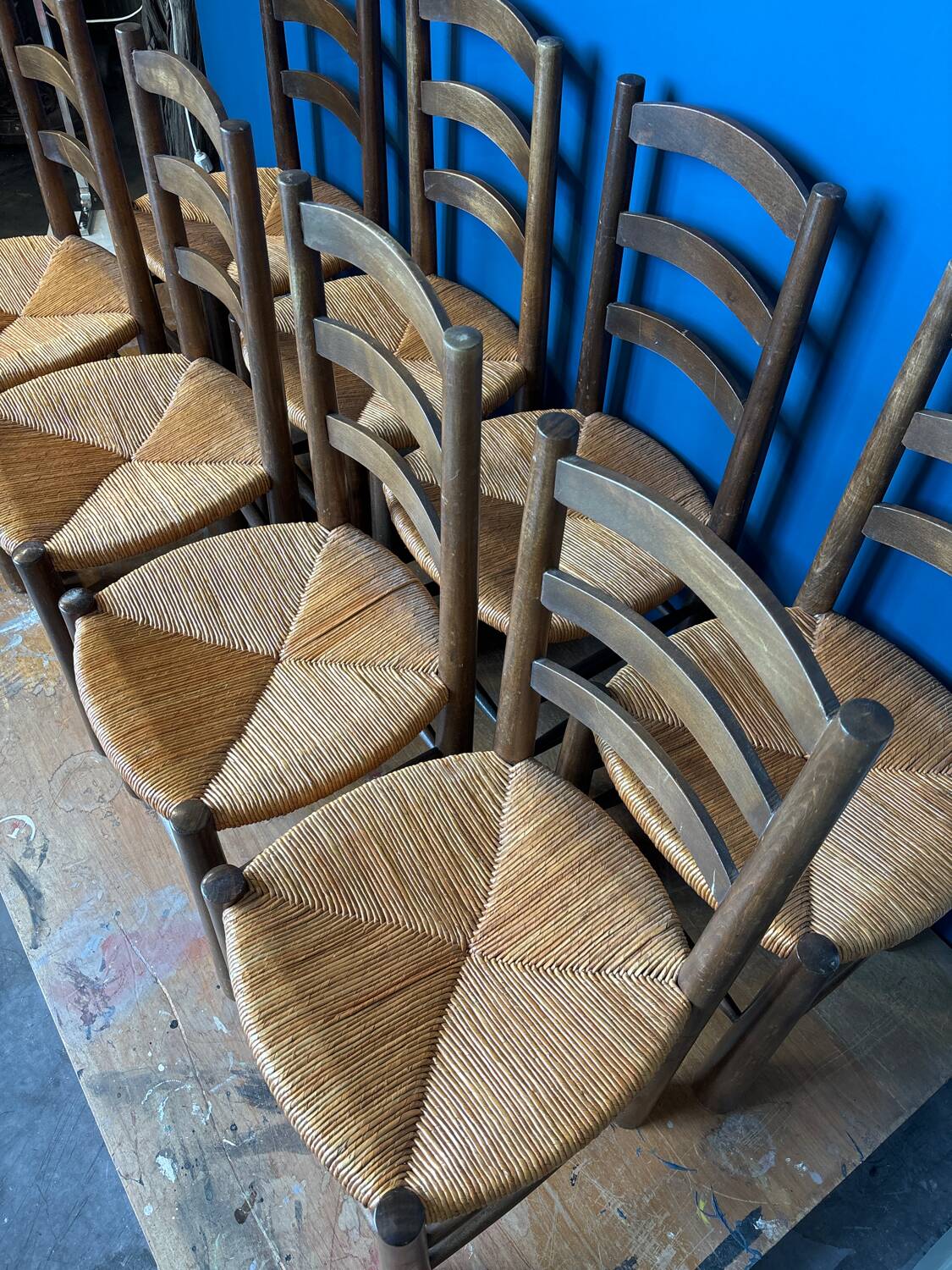 Brutalist straw chair