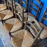 Brutalist straw chair