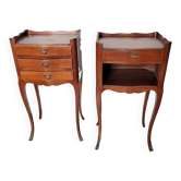 Paire de tables de chevet style Louis XV en merisier