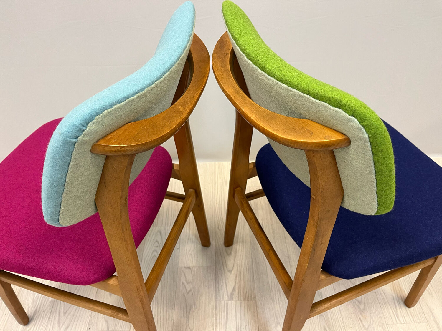 Four middle century chairs