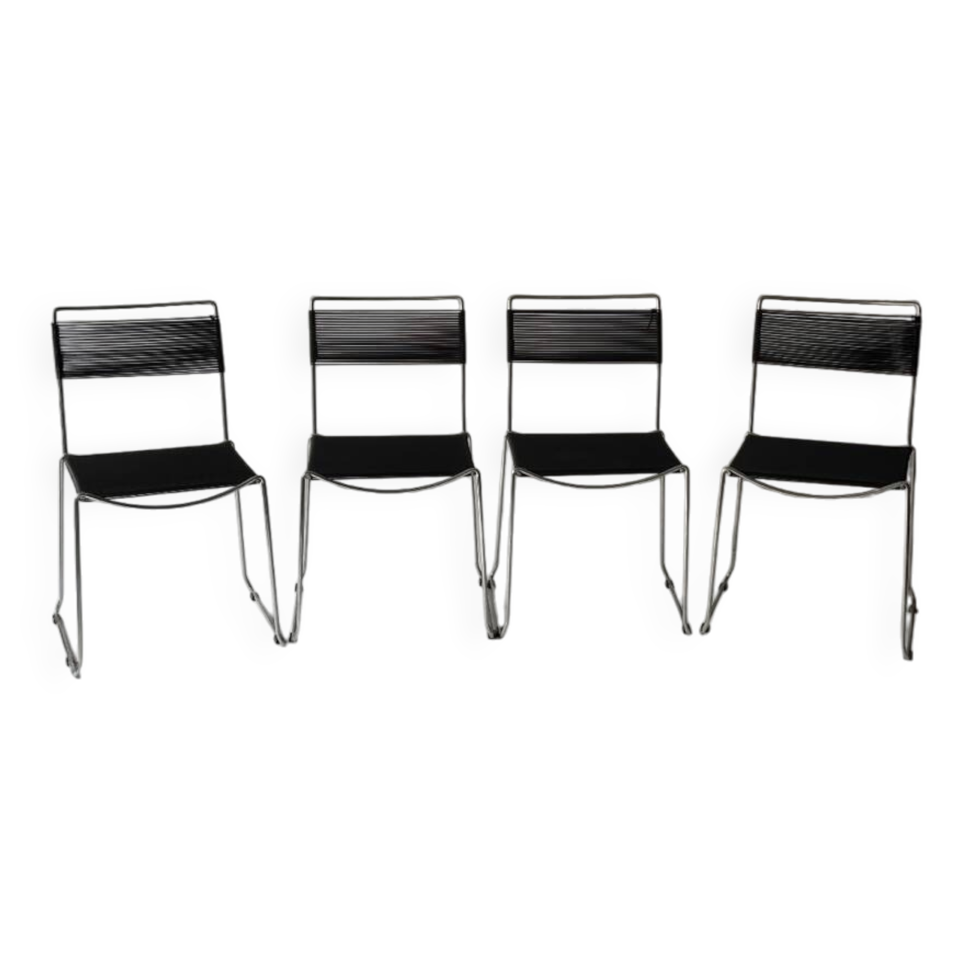 Set of 4 Spaghetti chairs by Giandomenico Belotti for Alias, Italy