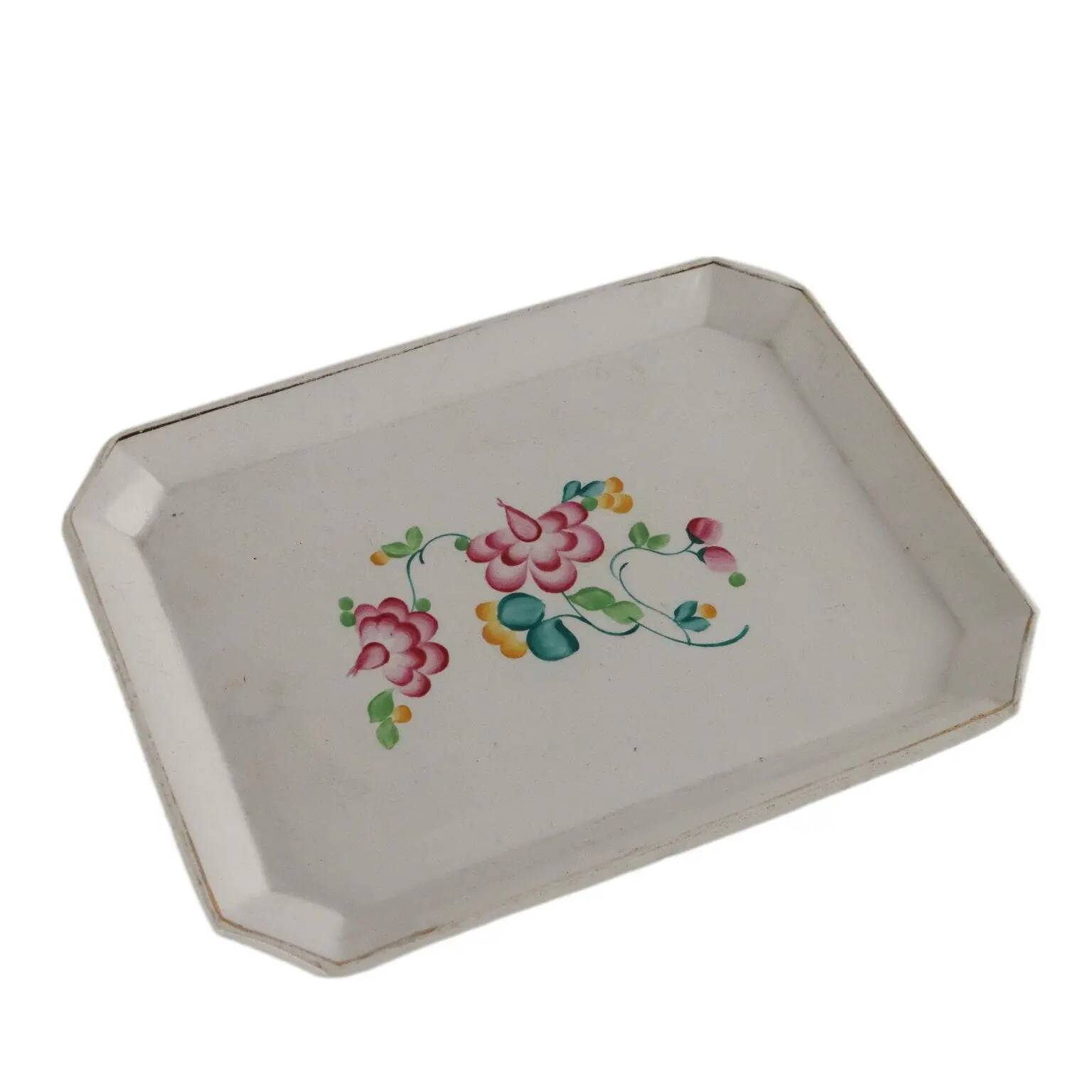 Antique porcelain plate from Laveno, Italy, 1920s-1930s.