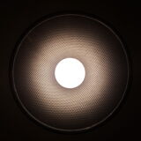 Black perforated hanging lamp années 80