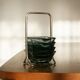 Cendrier en verre tourmaline du milieu du siècle par Wilhelm Wagenfeld pour WMF