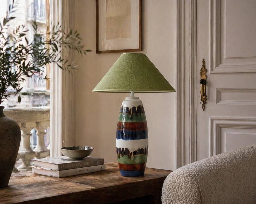Vincent Cadeaux S.A. ceramic table lamp, France, 1990s