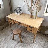 Blonde walnut desk and pine top 1900