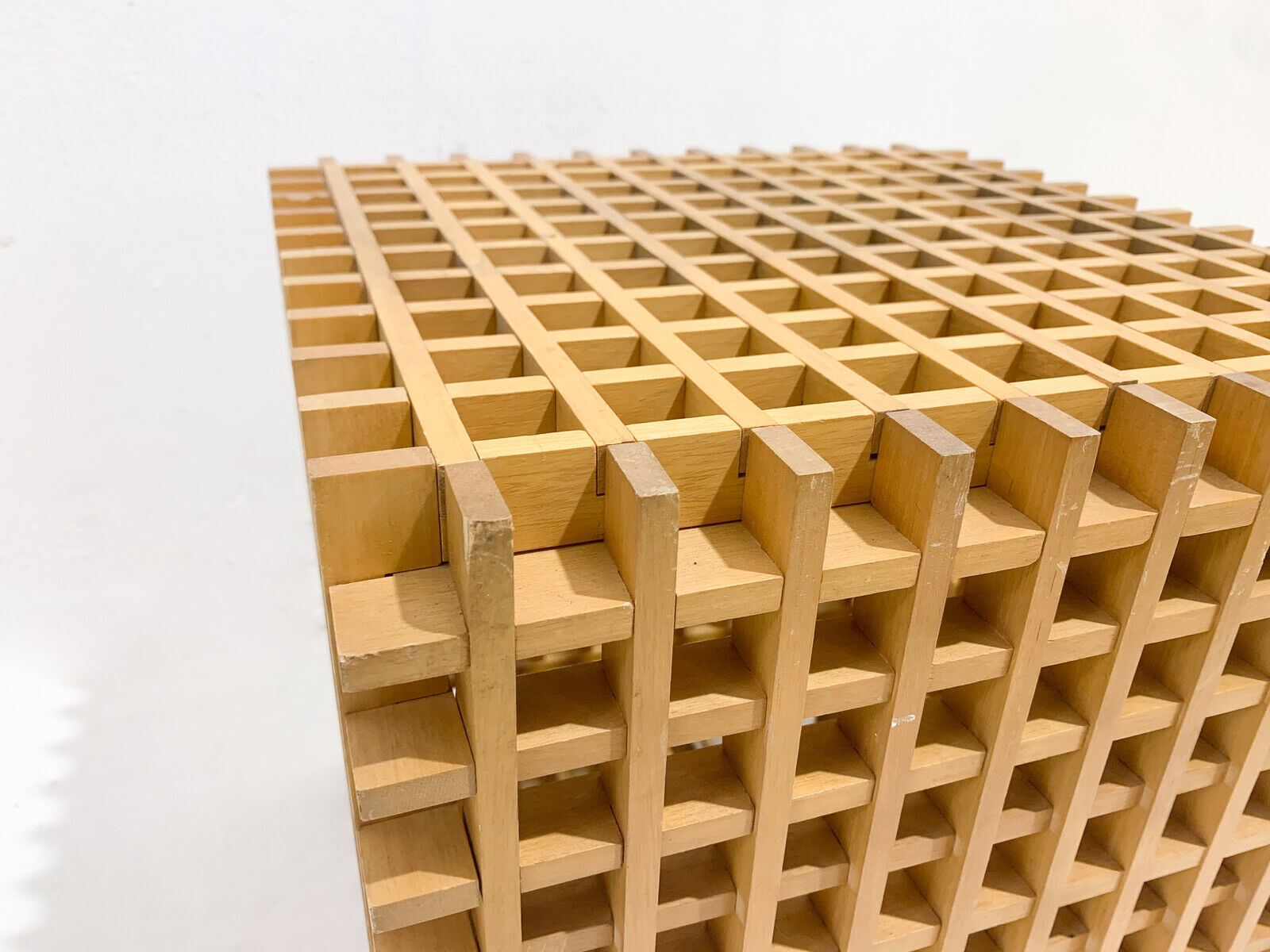 Mid-Century Modern Italian Wooden Cube Lamp, 1960s