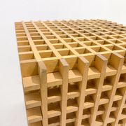 Mid-Century Modern Italian Wooden Cube Lamp, 1960s