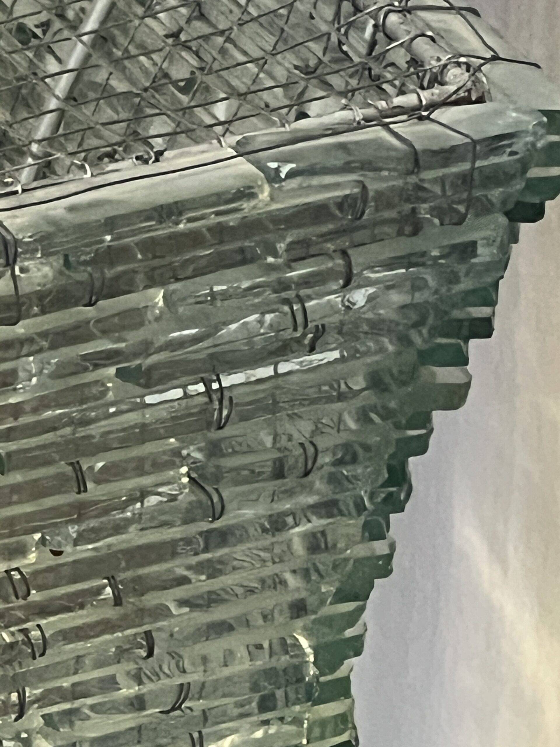 Danny lane (attributed) beautiful large glass plate lamp from the 1980s