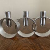 Modernist chrome candle holder from the 70s