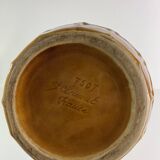 Large Saint-Clément vintage brown rope pitcher 1950