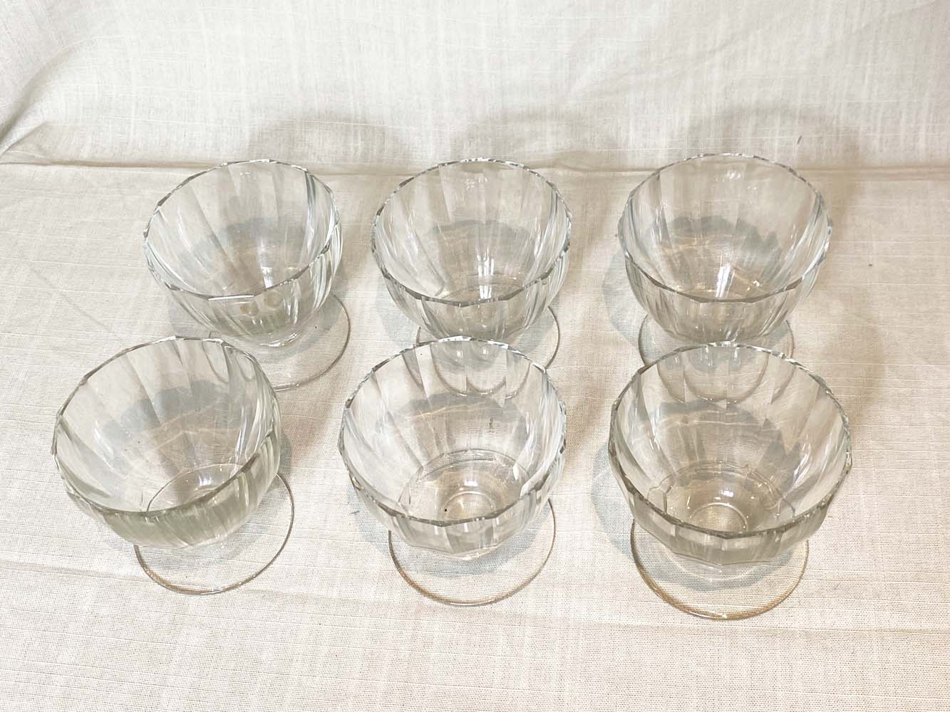 Service of 12 dessert cups, crystal