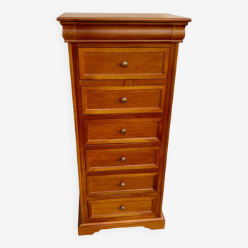 Small side piece of furniture weekly console chest of drawers in cherry wood with 6 chest of drawers