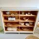 Large antique school wardrobe/bookshelf in solid pine – 1950