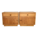 Oak bedside tables (x2); Italy 60s
