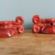 Bougeoirs en céramique artisanale bordeaux