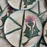 Set of 12 fondue plates "Chardon" Vallauris