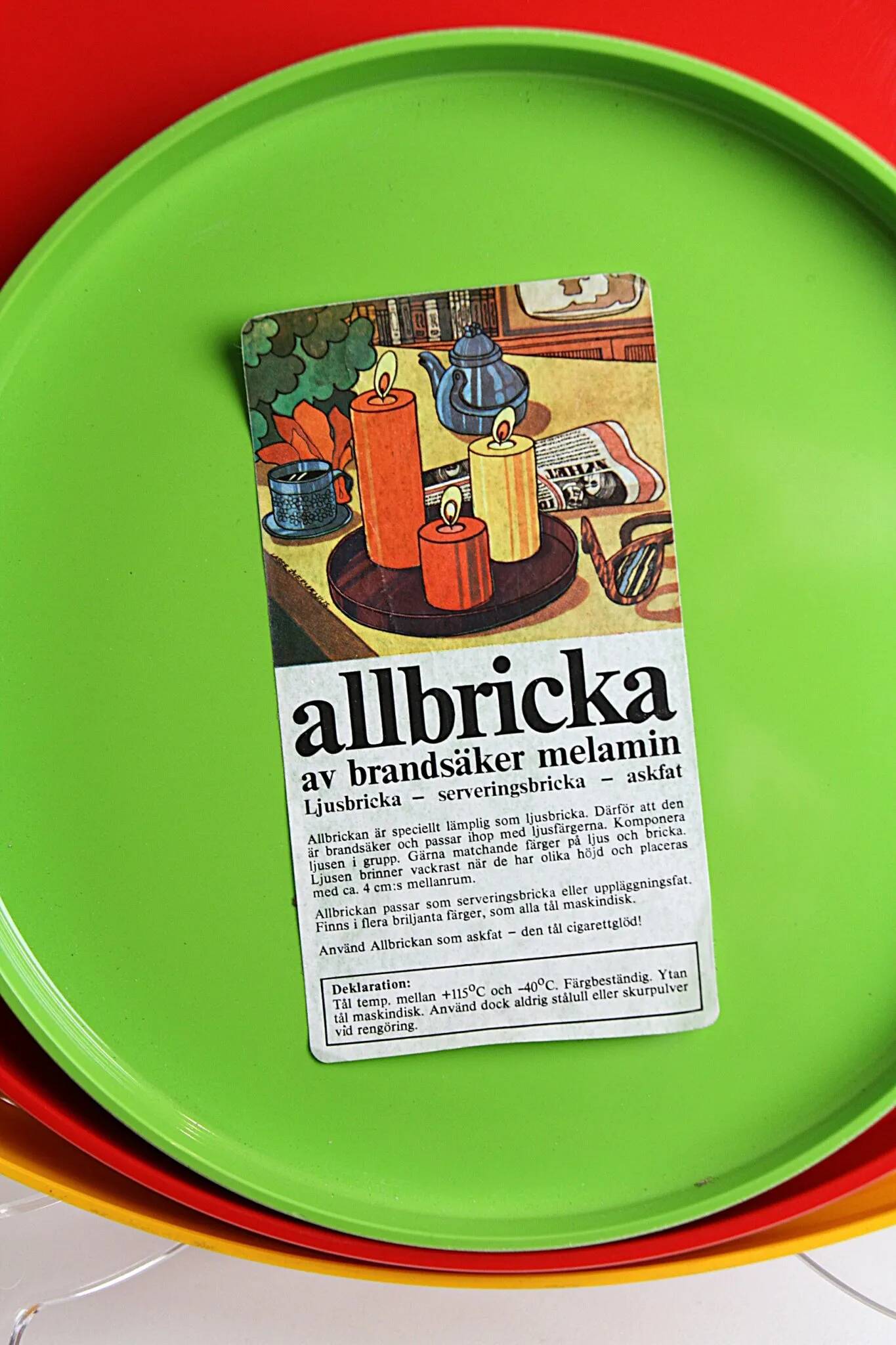 Allbricka Melamine Tray Sets — Sweden, 1960s/1970s