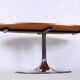 Functionalism Oval Table in Chrome and Walnut from Kovona, Czechia, 1960s