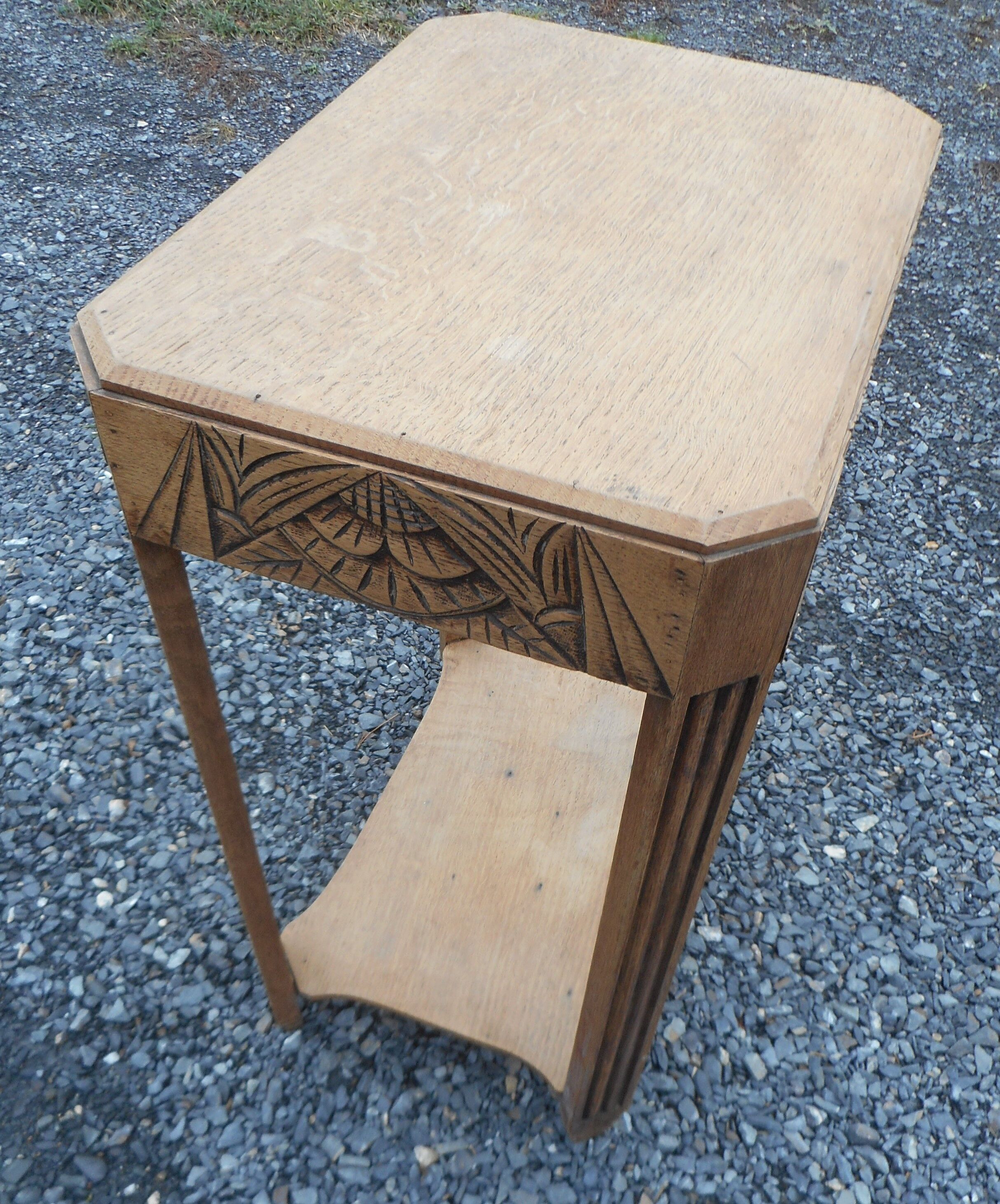 Art deco drawer console 30s oak