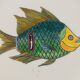Gien plate "Halong Bay" – fish design – vintage