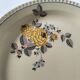 Ivory and blue geometric floral decoration plate, 1940s–50s