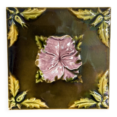 Carreau céramique ancien Art Nouveau 1900