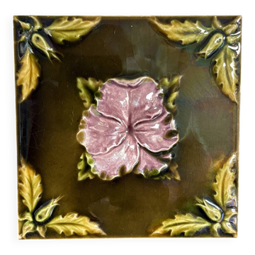 Antique Art Nouveau ceramic tile from 1900
