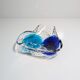 Vintage Murano ashtray Barovier Toso Bullicante Mint Green Turquoise Blue Bubbles