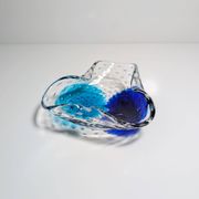 Vintage Murano ashtray Barovier Toso Bullicante Mint Green Turquoise Blue Bubbles