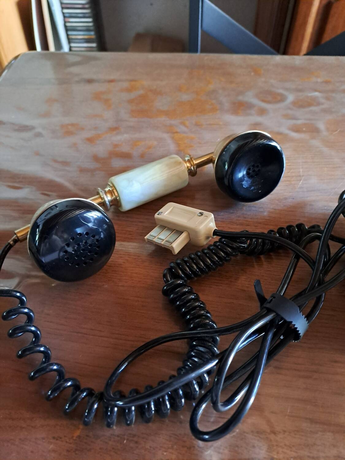 Onyx and brass telephone