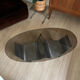 Table basse en verre fumé et chromé style François Monnet
