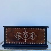 Oriental chest with marquetry and mother-of-pearl, antique.